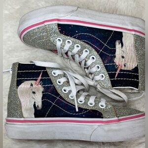 VANS Sk8-Hi Zip Kids  Digi Unicorn Glitter Little Girls Size 11 High Top Sneaker